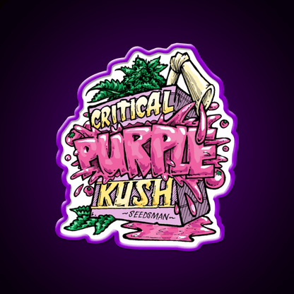Critical Purple Kush Artwork Hemp Inspired Green Leaf Led Neon Sign Rgb Color - Shineneon