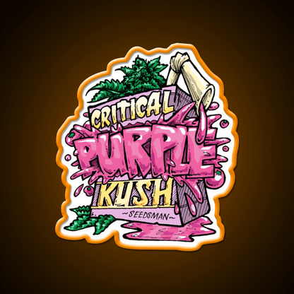 Critical Purple Kush Artwork Hemp Inspired Green Leaf Led Neon Sign Rgb Color - Shineneon