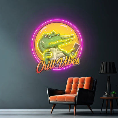 Crocodile Character Badge Led Neon Sign Light Custom Led Signs - Shineneon