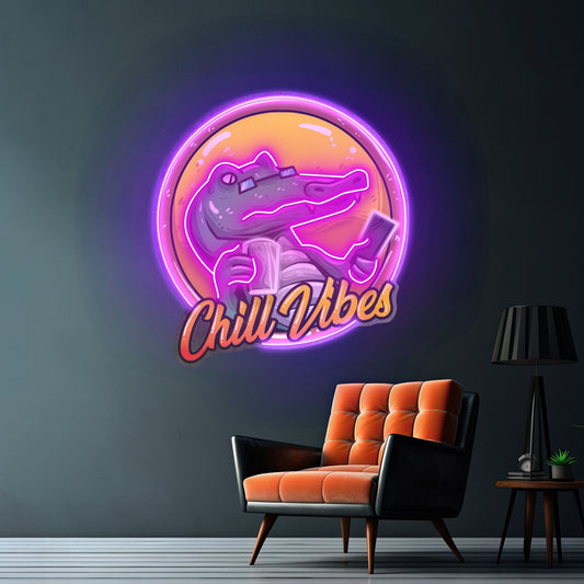 Crocodile Character Badge Led Neon Sign Light Custom Led Signs