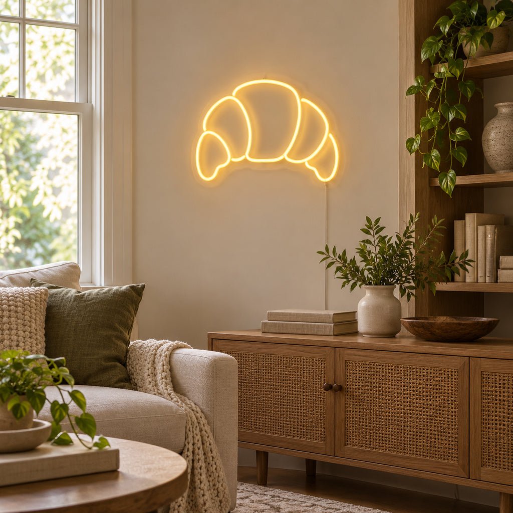 Croissant Outline LED Neon Sign - Shineneon