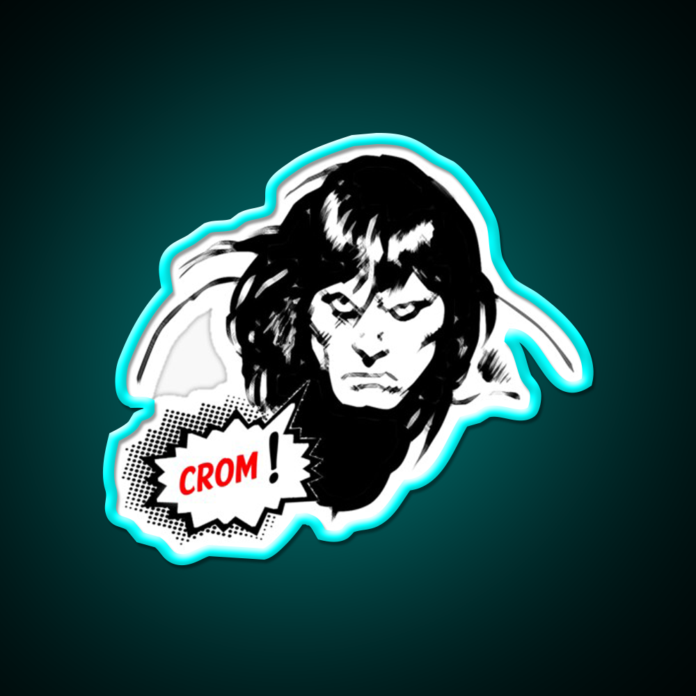 Crom The Unkind God Of Barbarians Has Returned Gym Fitness Led Neon Sign Rgb Color - Size and dimension reference