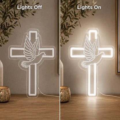 Cross And Dove LED Neon Sign main product image