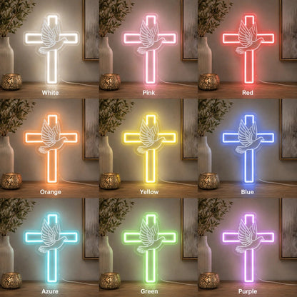 Cross And Dove LED Neon Sign - Shineneon