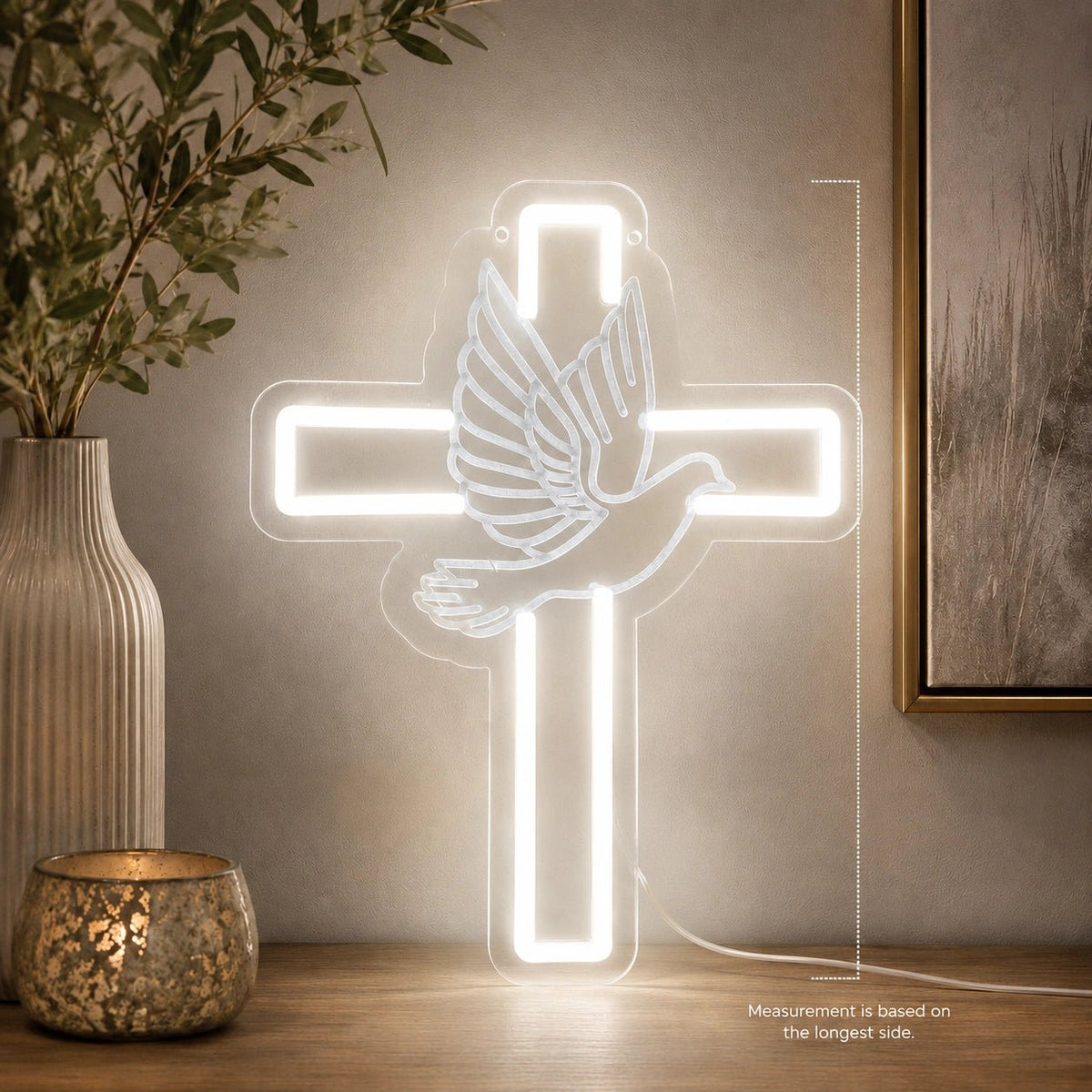 Cross And Dove LED Neon Sign - Shineneon