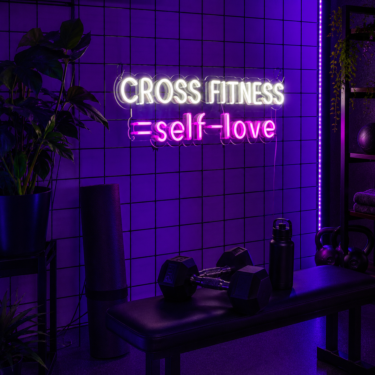 Cross Fitness Self Love LED Neon Sign - 02 High-Converting Product Image
