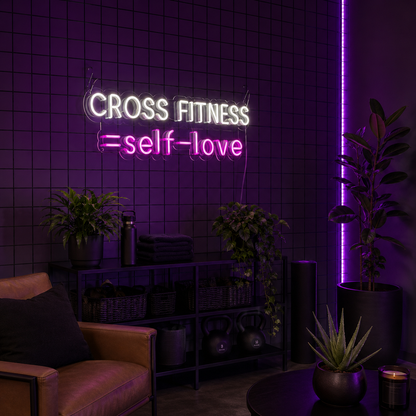 Cross Fitness Self Love LED Neon Sign - 03 Real Lifestyle Scene