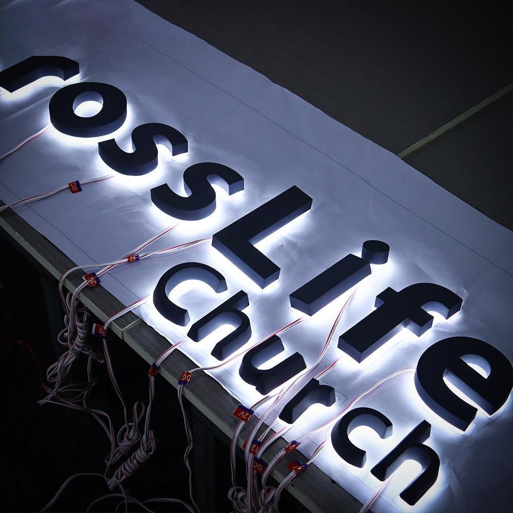Cross Life Church 3D Backlit Letters Business Metal Led Sign - Shineneon