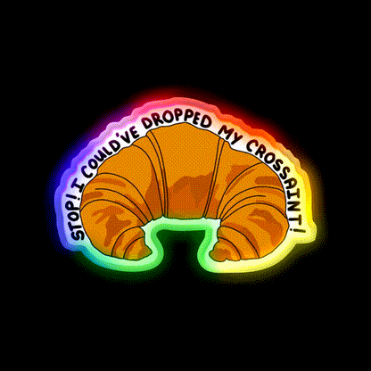 Crossaint Meme Snack Food Led Neon Sign Rgb Color
