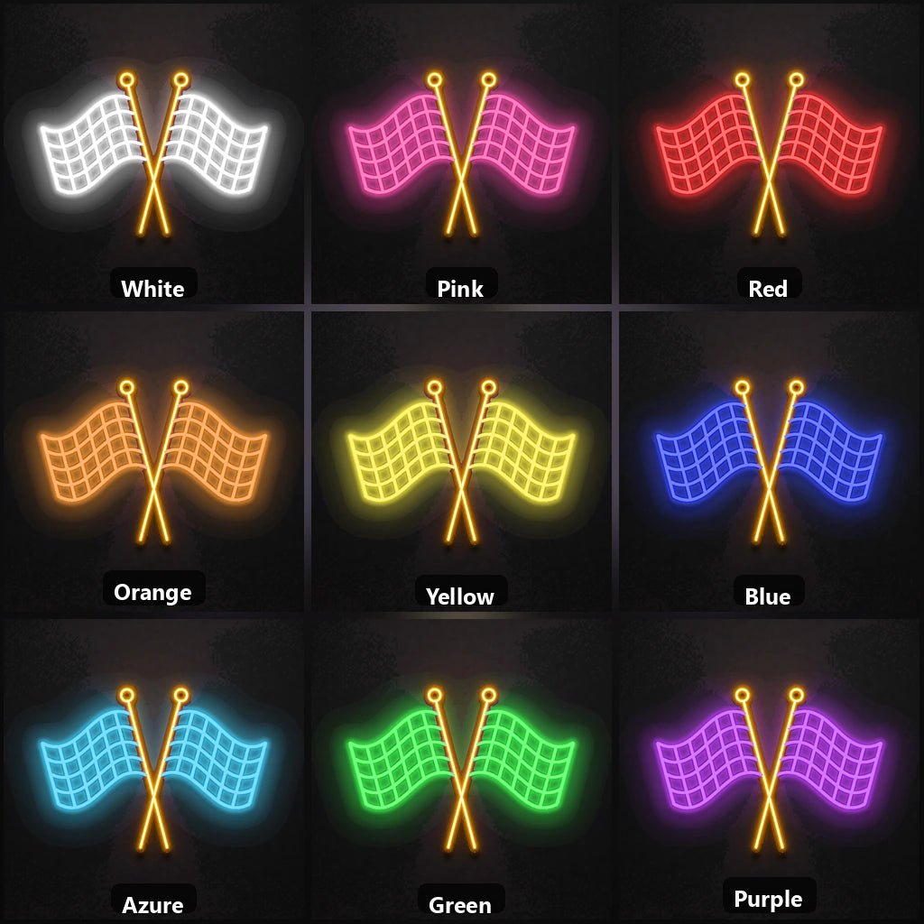 Crossed Finish Flags Vintage LED Neon Sign - Shineneon