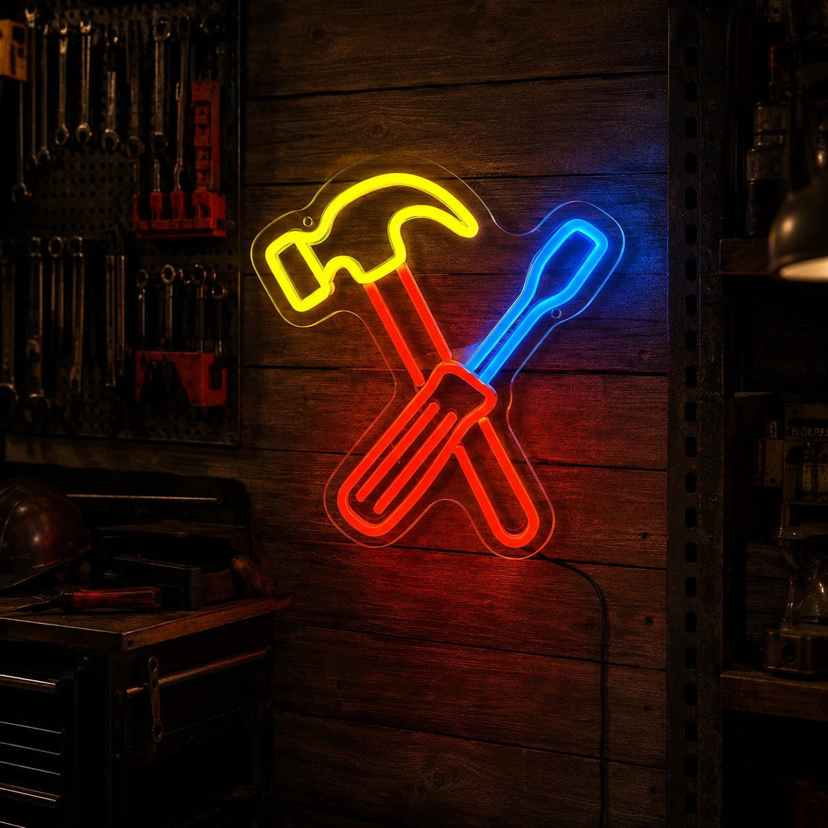 Crossed Hammer And Screwdriver LED Neon Sign - Shineneon