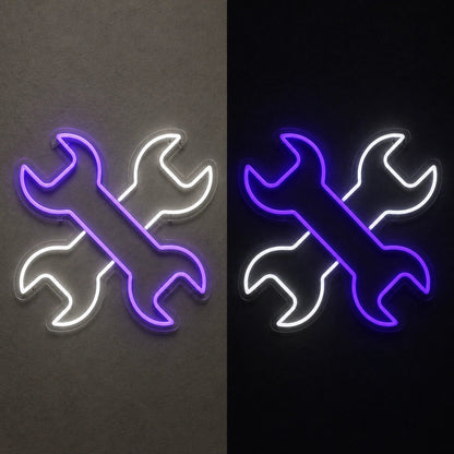 Crossed Mechanic Wrenches Vintage LED Neon Sign - Shineneon