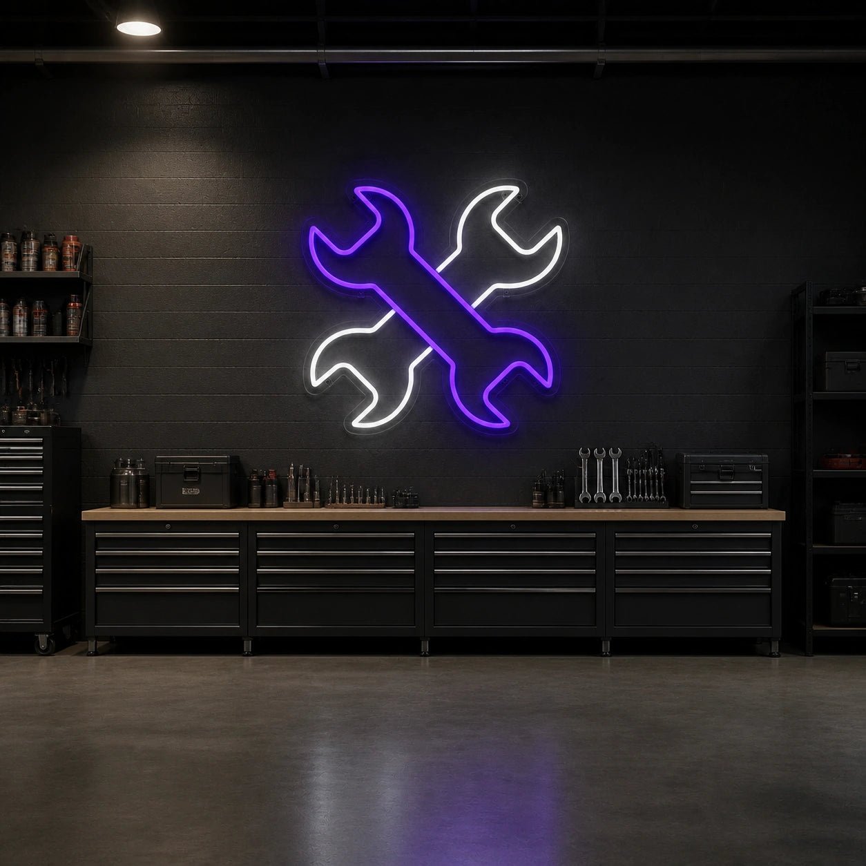 Crossed Mechanic Wrenches Vintage LED Neon Sign - Shineneon
