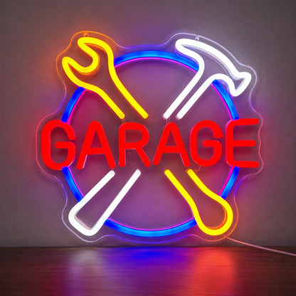 Crossed Tools Garage Neon Sign LED Neon Sign main product image