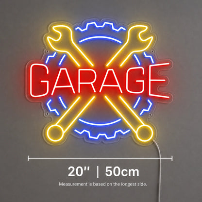 Crossed Tools Garage Neon Sign Wall Art LED Neon Sign size image