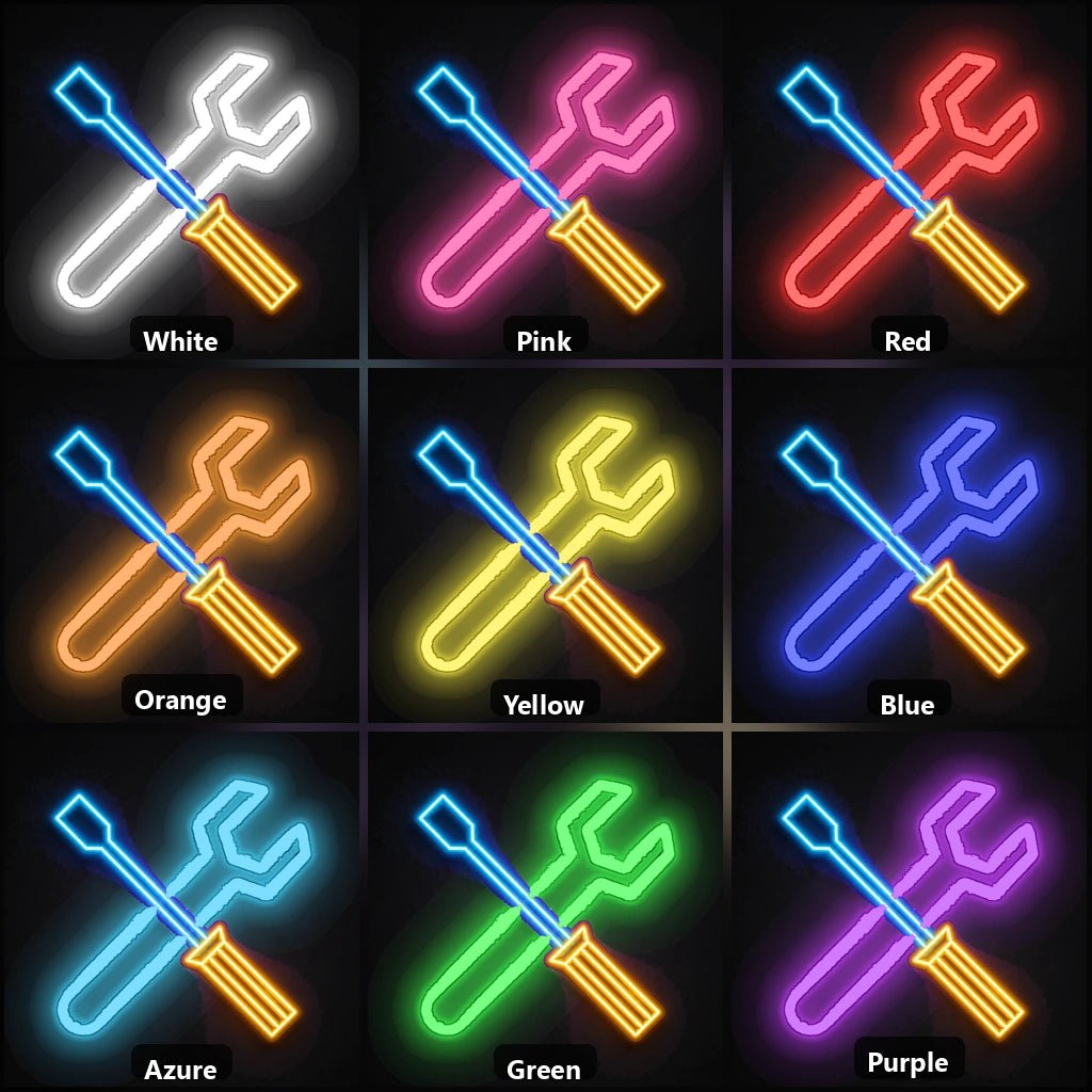 Crossed Wrench Screwdriver Vintage LED Neon Sign - Shineneon