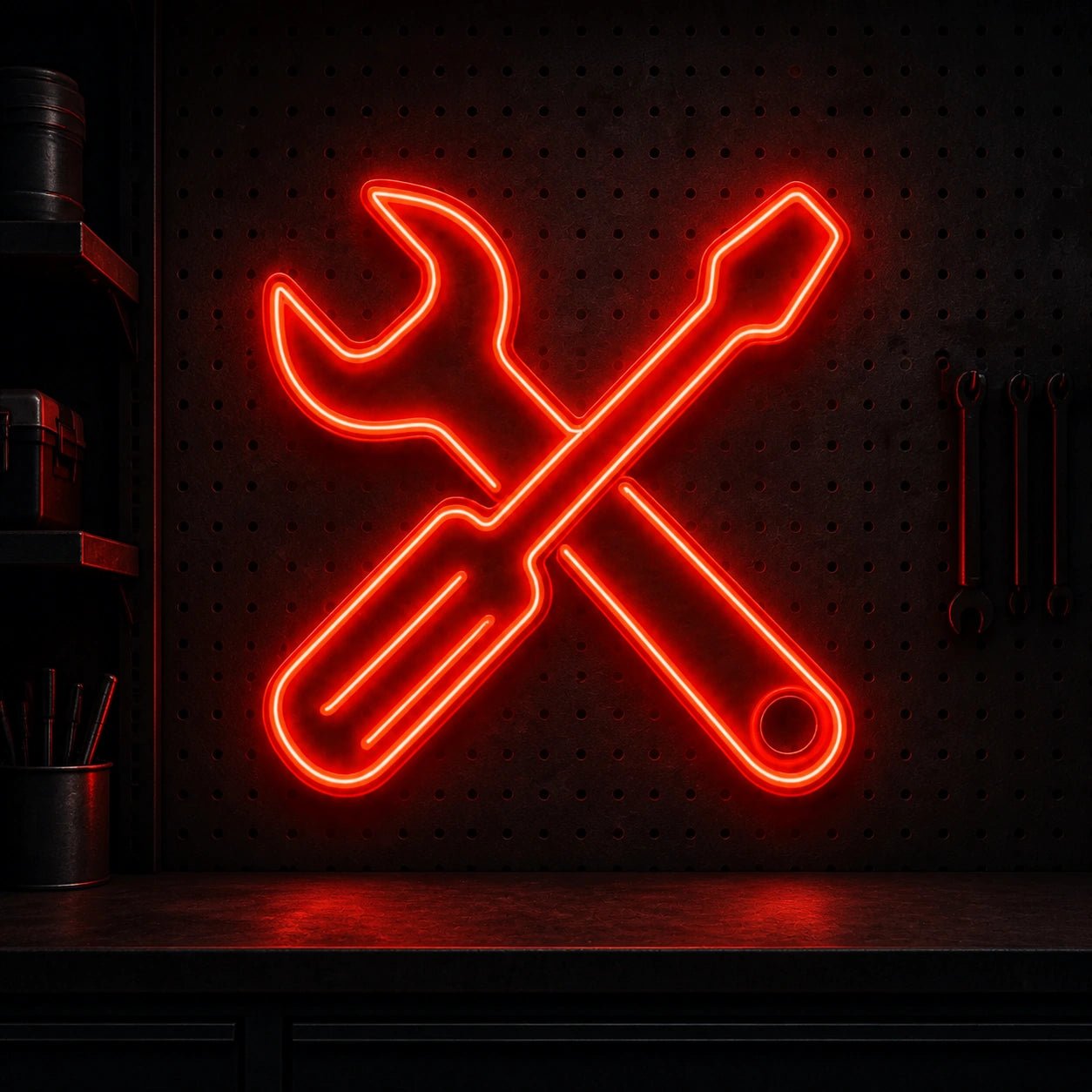 Crossed Wrench Spanner Vintage LED Neon Sign - Shineneon