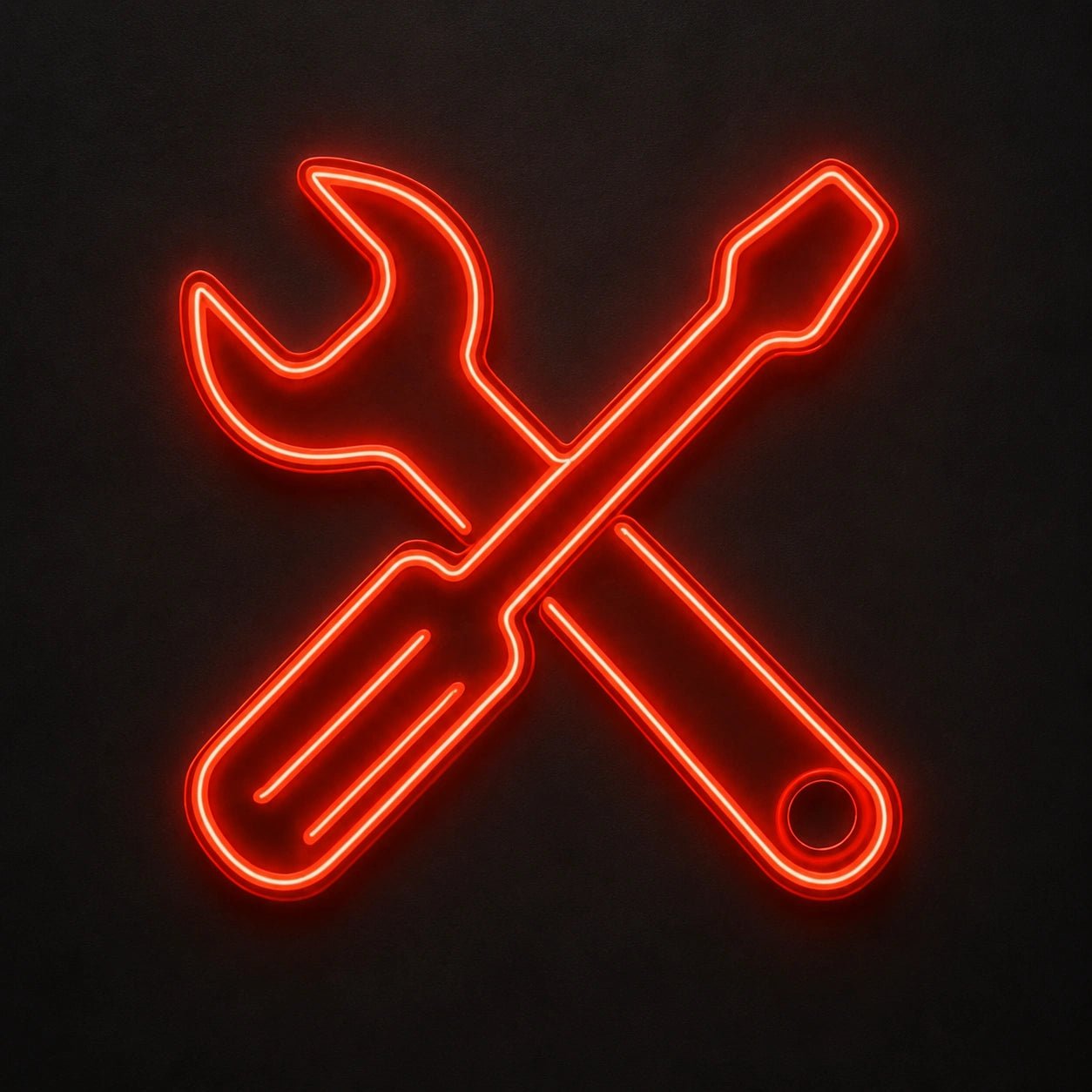 Crossed Wrench Spanner Vintage LED Neon Sign - Shineneon