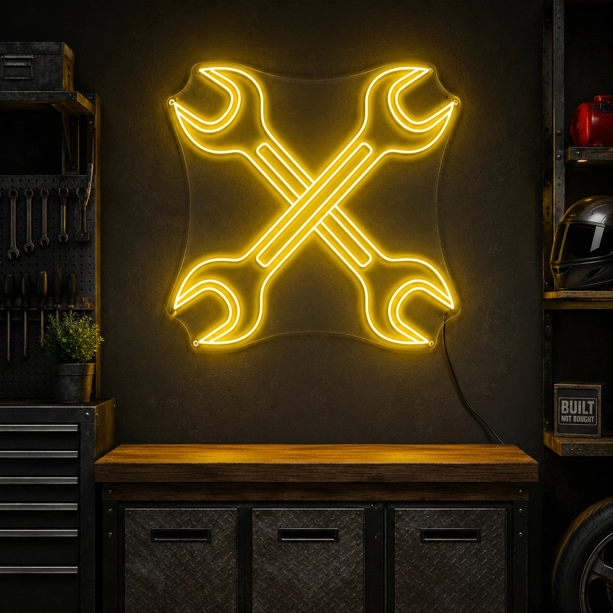 Crossed Wrenches Neon Sign LED Neon Sign high-converting product image