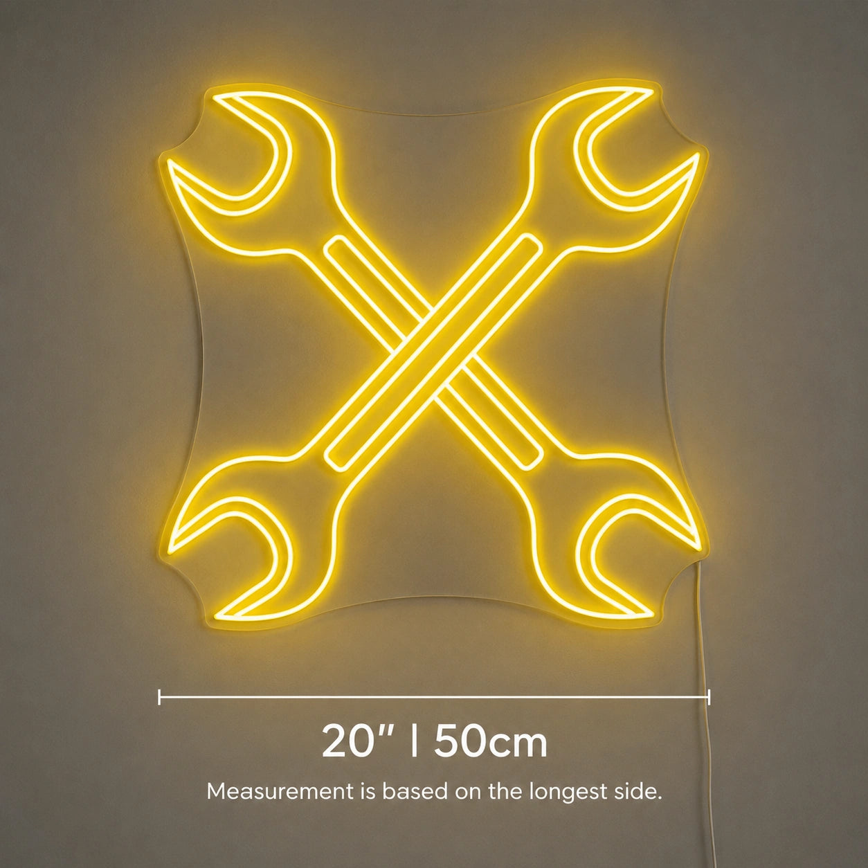 Crossed Wrenches Neon Sign LED Neon Sign size image