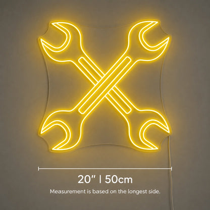 Crossed Wrenches Neon Sign LED Neon Sign size image