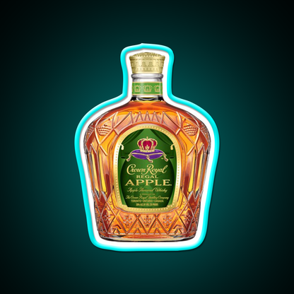 Crown Royal Apple Bottle Beer Bar Decor Led Neon Sign Rgb Color - Size and dimension reference