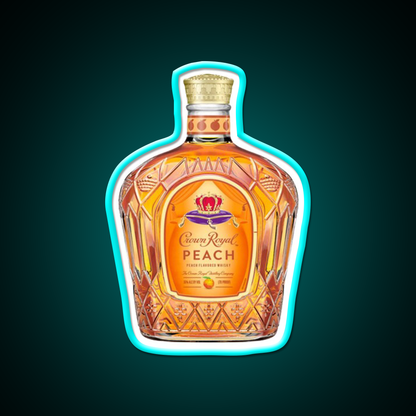 Crown Royal Peach Bottle Beer Bar Decor Led Neon Sign Rgb Color - Size and dimension reference