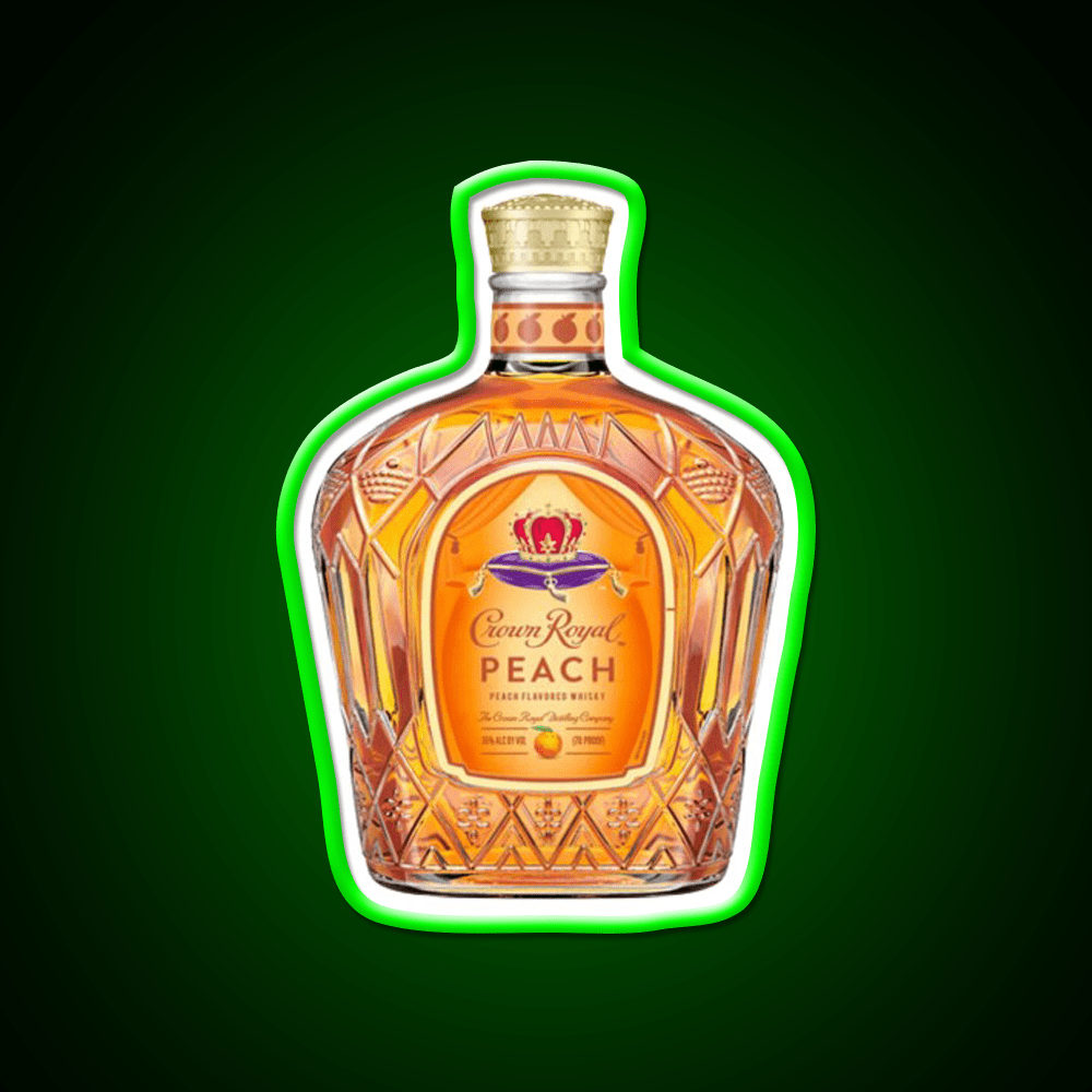 Crown Royal Peach Bottle Whiskey Drink Bar Led Neon Sign Rgb Color - Shineneon