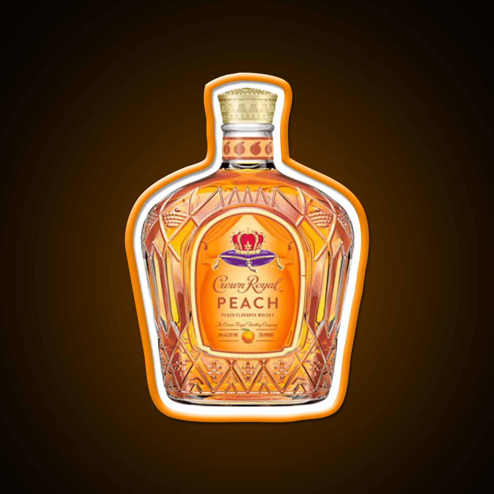 Crown Royal Peach Bottle Whiskey Drink Bar Led Neon Sign Rgb Color - Shineneon