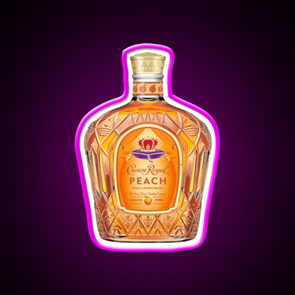 Crown Royal Peach Bottle Whiskey Drink Bar Led Neon Sign Rgb Color - Shineneon