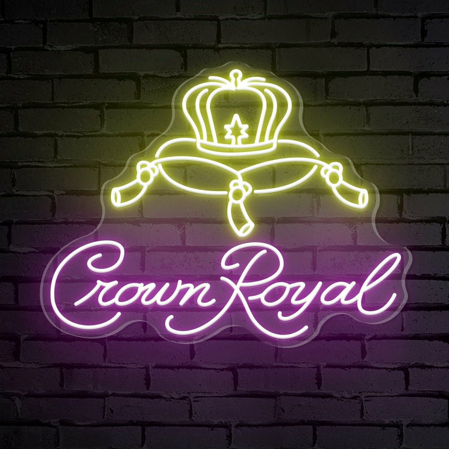 Crown Royal Words Crown Bar Neon Sign | Shineneon