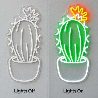 Crowned Cactus LED Neon Sign - Shineneon