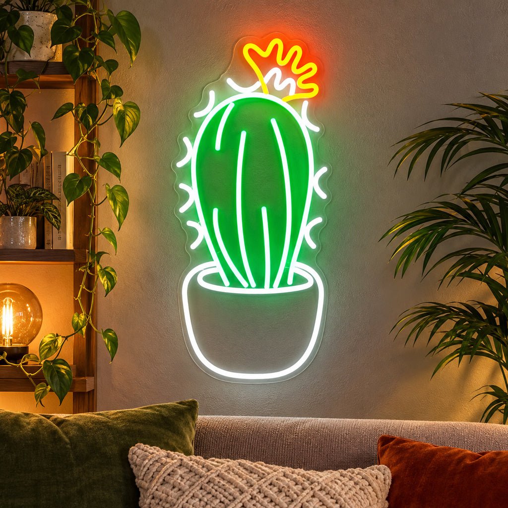 Crowned Cactus LED Neon Sign - Shineneon
