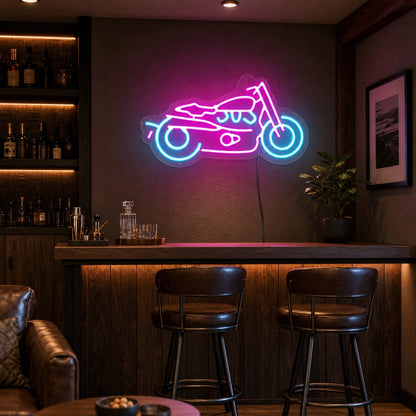 Cruiser Motorcycle LED Neon Sign Man Cave Neon Sign real lifestyle scene