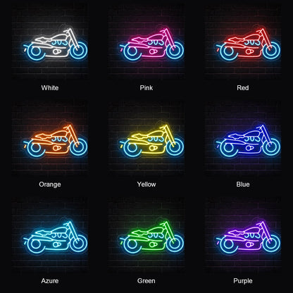 Cruiser Motorcycle LED Neon Sign Man Cave Neon Sign color grid