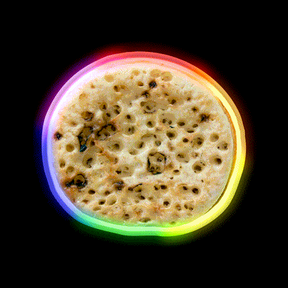Crumpet Buttered Overhead Snack Food Led Neon Sign Rgb Color - LED neon sign close-up detail