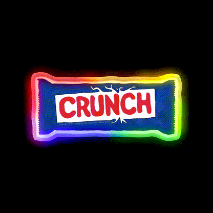 Crunch Bar Snack Food Led Neon Sign Rgb Color - LED neon sign close-up detail