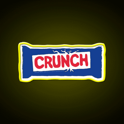 Crunch Bar Snack Food Led Neon Sign Rgb Color - Custom LED neon sign front view