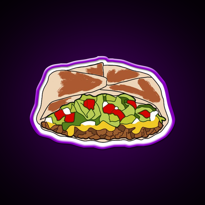 Crunchwrap Fast Food Led Neon Sign For Burger Place Rgb Color