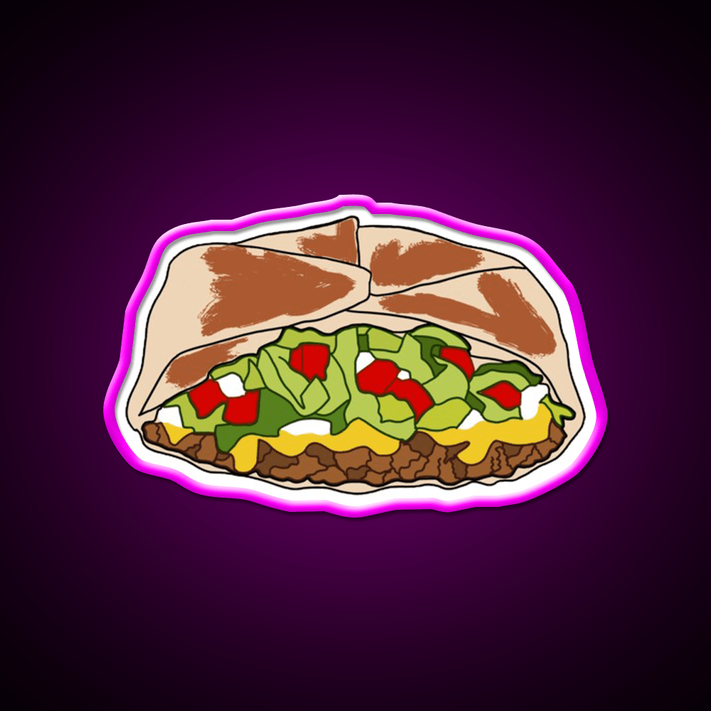Crunchwrap Fast Food Led Neon Sign For Burger Place Rgb Color - Shineneon