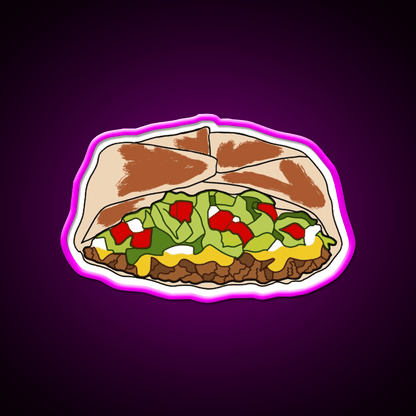 Crunchwrap Fast Food Led Neon Sign For Burger Place Rgb Color - Shineneon