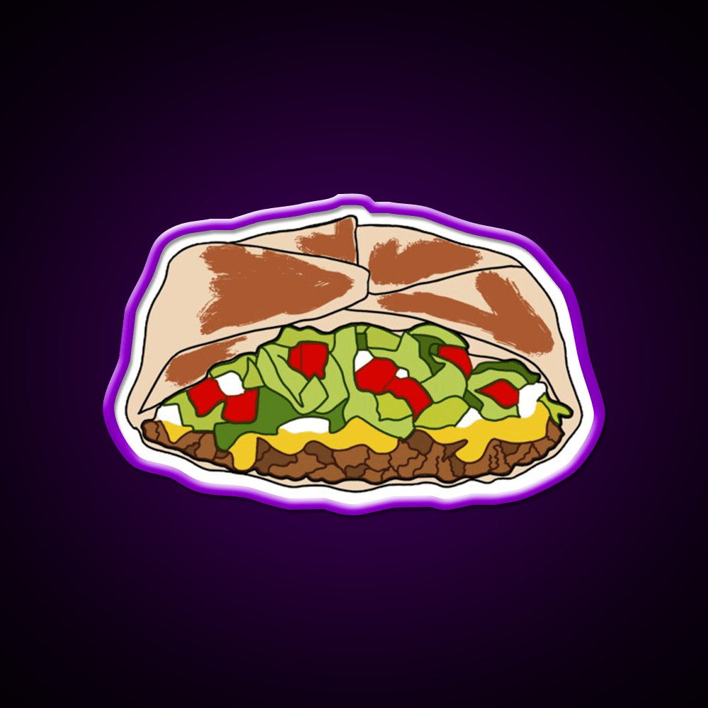 Crunchwrap Fast Food Led Neon Sign For Burger Place Rgb Color - Shineneon