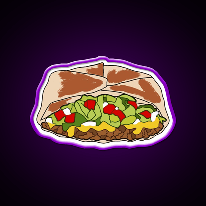Crunchwrap Fast Food Led Neon Sign For Burger Place Rgb Color - Shineneon