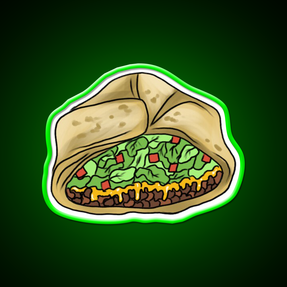 Crunchwrap Supreme Fast Food Led Neon Sign For Burger Place Rgb Color