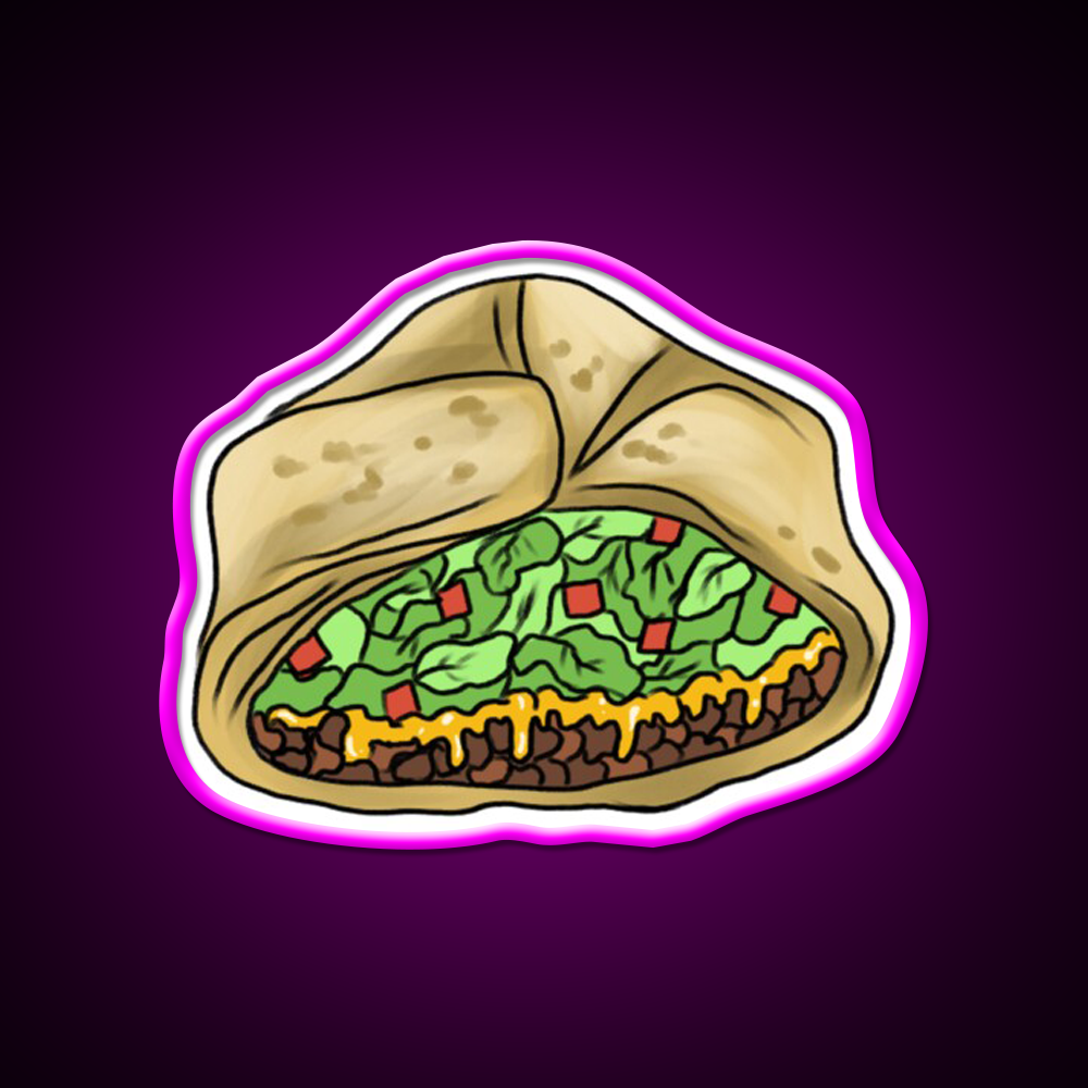 Crunchwrap Supreme Fast Food Led Neon Sign For Burger Place Rgb Color