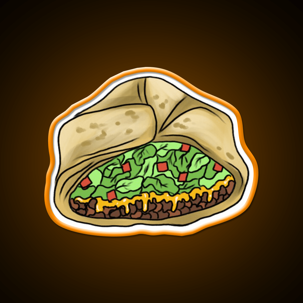 Crunchwrap Supreme Fast Food Led Neon Sign For Burger Place Rgb Color - Shineneon