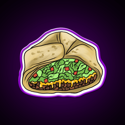 Crunchwrap Supreme Fast Food Led Neon Sign For Burger Place Rgb Color - Shineneon