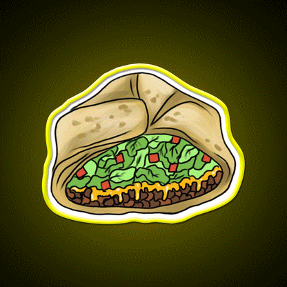 Crunchwrap Supreme Fast Food Led Neon Sign For Burger Place Rgb Color