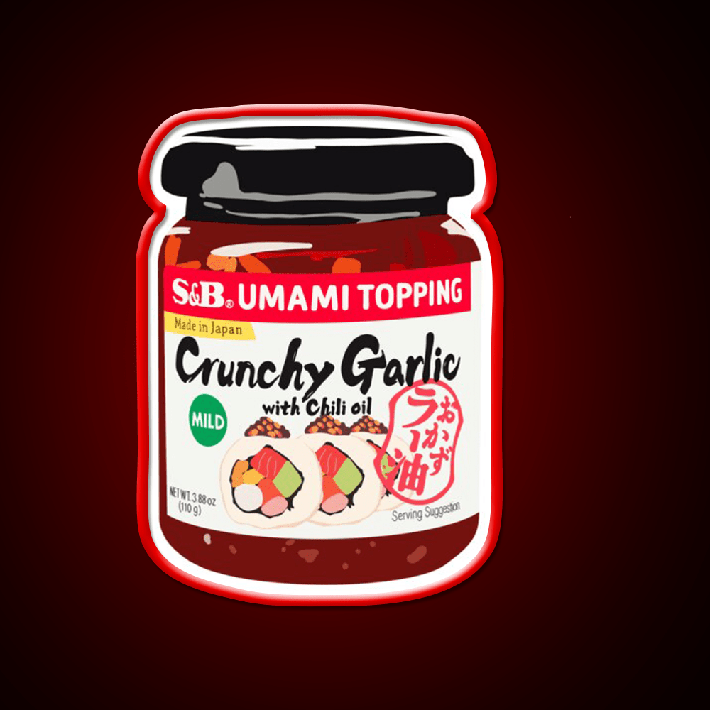 Crunchy Garlic Chili Oil Snack Food Led Neon Sign Rgb Color - Shineneon