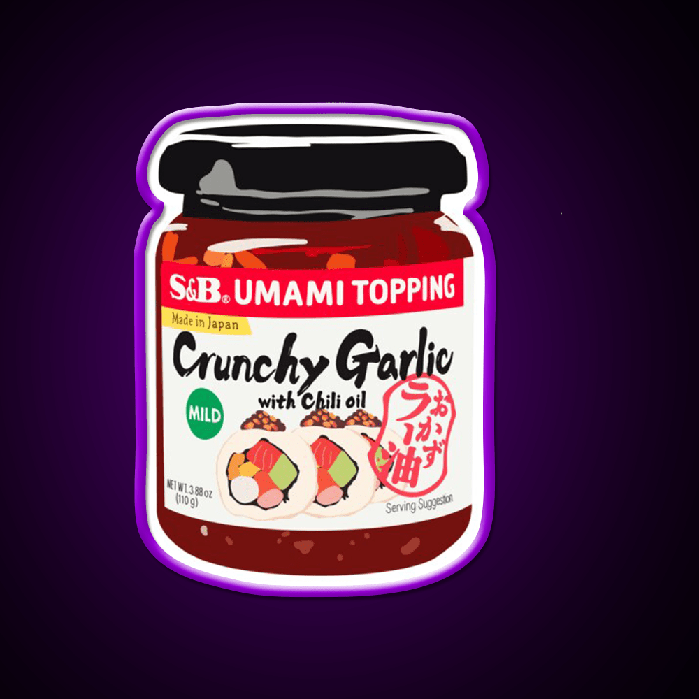 Crunchy Garlic Chili Oil Snack Food Led Neon Sign Rgb Color - Shineneon